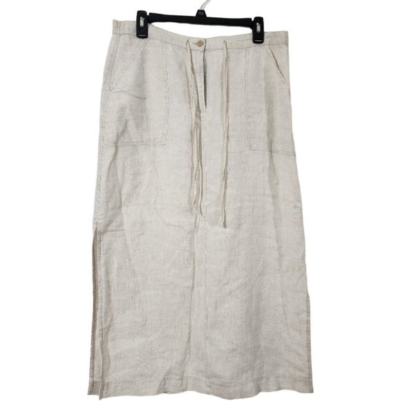 Valerie Stevens Linen Midi Slit Dress PL - Picture 1 of 8